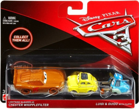 CARS 3 (Auta 3) - Lightning McQueen as Chester Whipplefilter (Blesk) + Luigi + Guido with Cloth