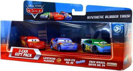 CARS (Auta) - 3pack Gift Pack (Lightning McQueen (Blesk) + Gask-Its + Faux Wheel)