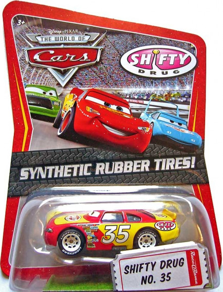 CARS (Auta) - Shifty Drug 35 Rubber Tires (gumová kolečka) - výrazně poškozený obal