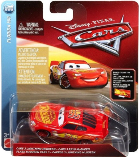 CARS 3 (Auta 3) - Lightning McQueen (Blesk) + sběratelská karta na stojánku