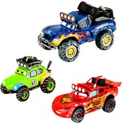 DISNEY CARS 2 (Auta 2) - 3pack Lightning McQueen Off Road Series (Blue Grit, Baja McQueen, Shifty Sidewinder)