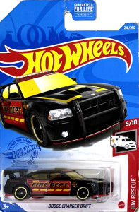 HOT WHEELS - Dodge Charger Drift Black - Fire Department (C2)