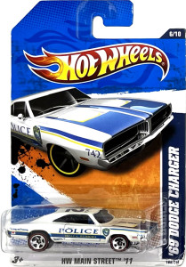 HOT WHEELS - '69 Dodge Charger White-Police (C2)