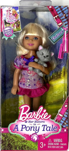 CHELSEA with Grey Kitten (Chelsea s šedivým koťátkem) - Barbie & her Sisters in a Pony Tale, rok 2012