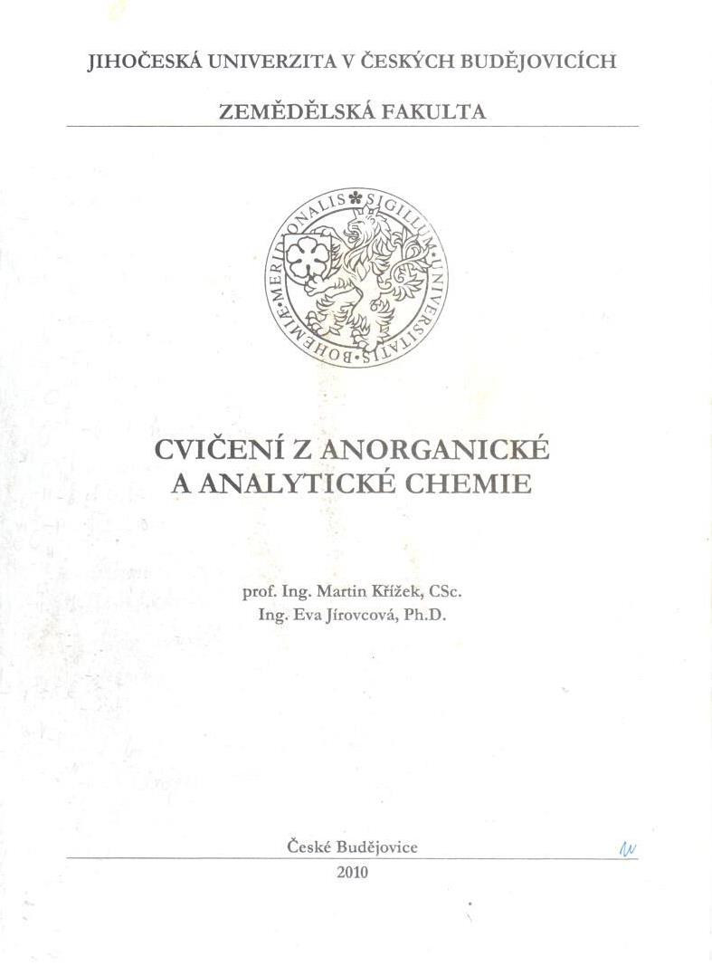Cvičení z anorganické a analytické chemie - Náhled učebnice