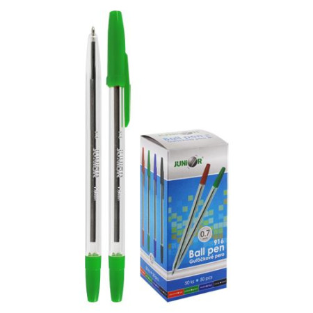 Pero kuličkové Classic, zelená náplň, zelená barva (č. 916)