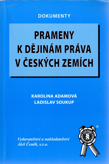 Prameny k dějinám práva v českých zemích (2004)