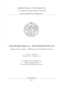 Matematika II : matematická analýza (cvičení) / Mathematics II : Differential and Integral Calculus (Seminar) (bilingvní text) (2007)