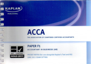 ACCA: Paper F1 Accountant in Business (AB) Pocket Notes