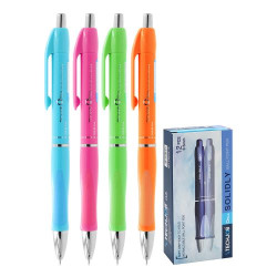 Pero kuličkové SOLIDLY neon, TB 204-A, 0,5 mm, modrá náplň, 4 barvy