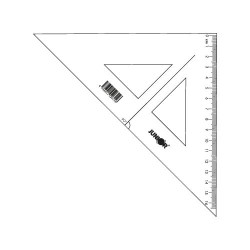 Pravítko - trojúhelník s ryskou, 16 cm, transparentní, nebalený